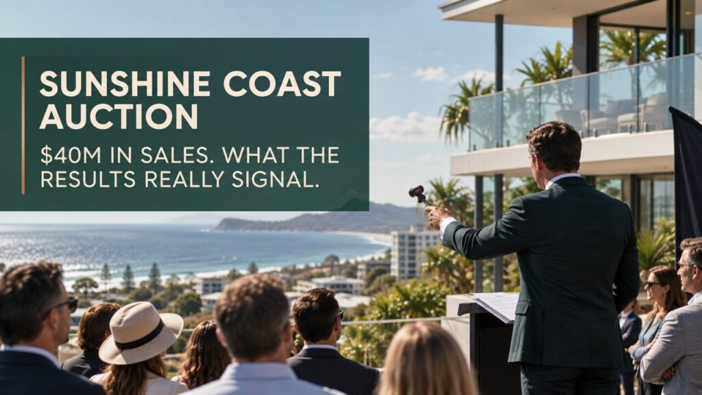 Sunshine Coast auction results showing a coastal property auction and buyers